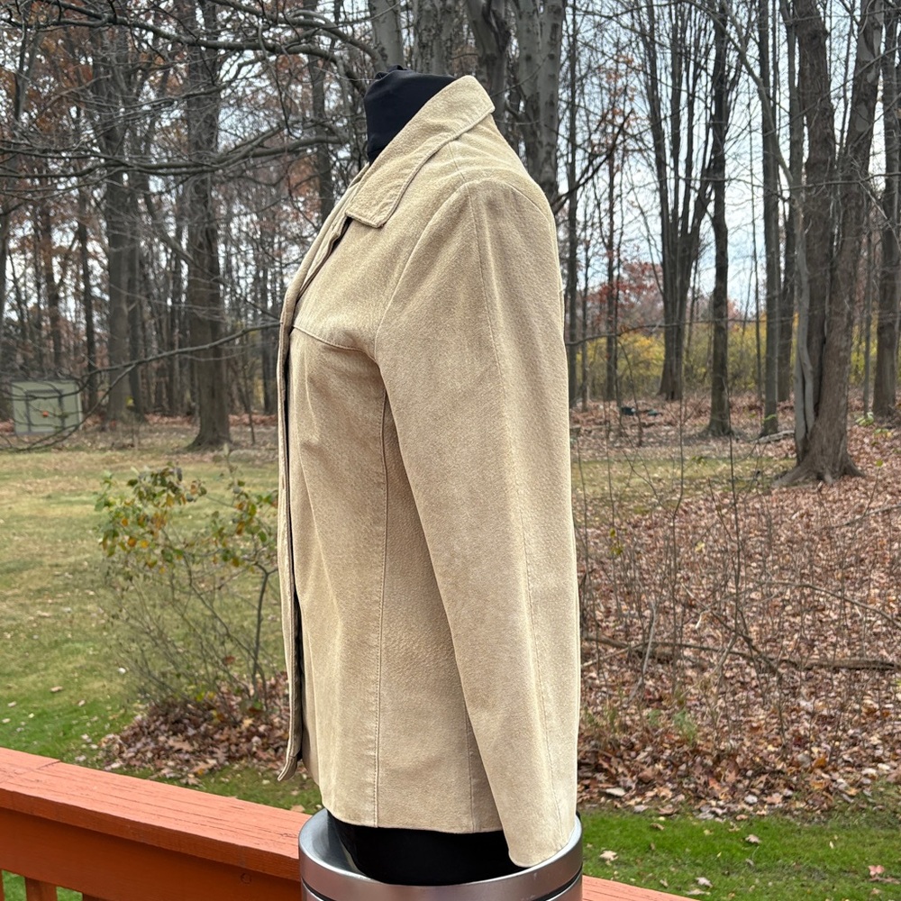 Genuine Suede Vintage Clio Women's Beige Blazer-Excellent Condition - Picture 2 of 10